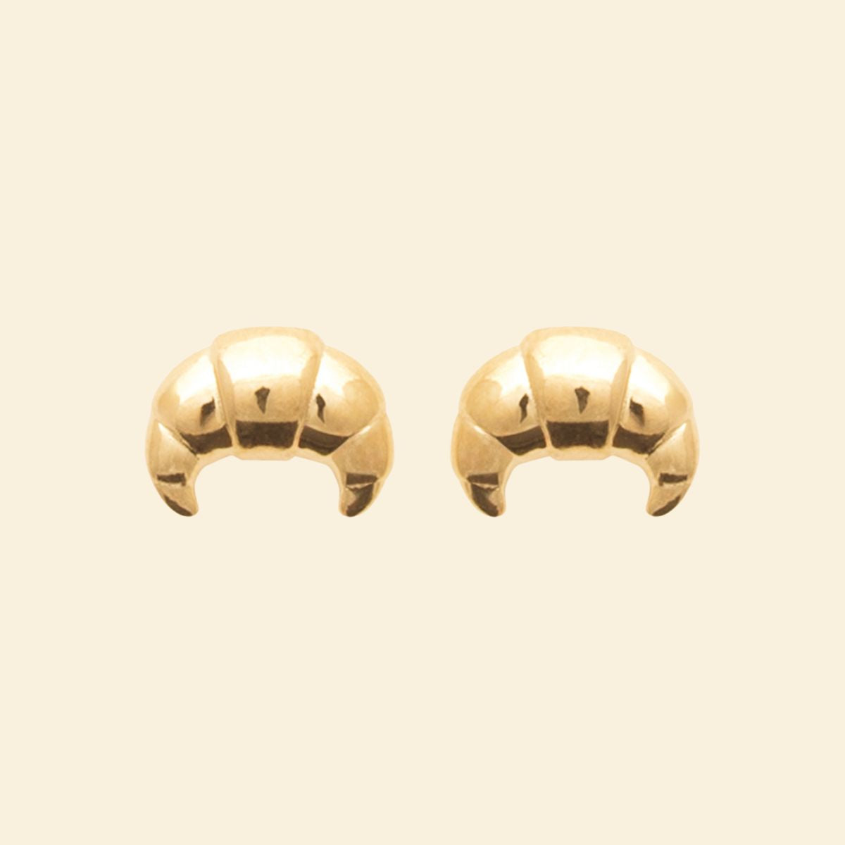 Boucles croissant plaqué or 