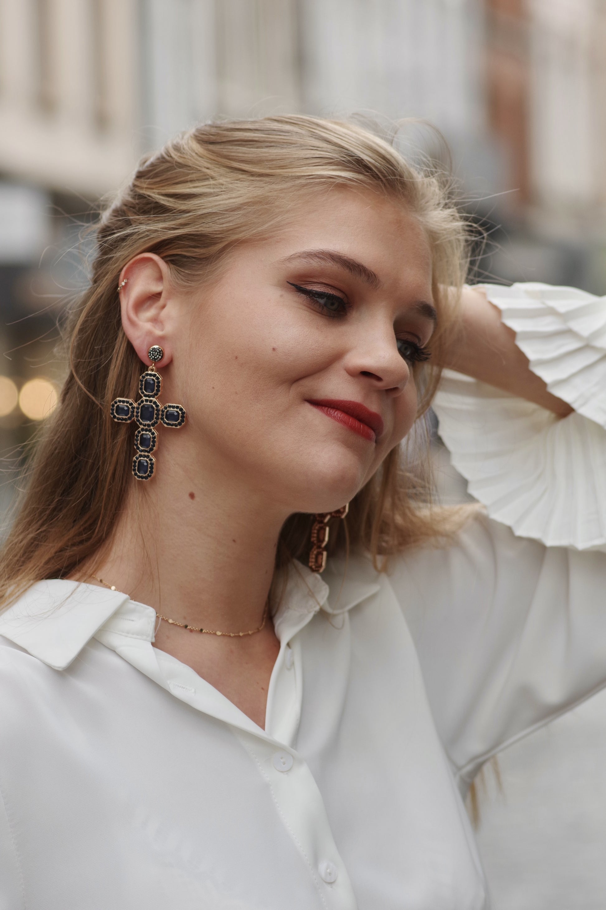 Boucles d'oreilles croix MARINE