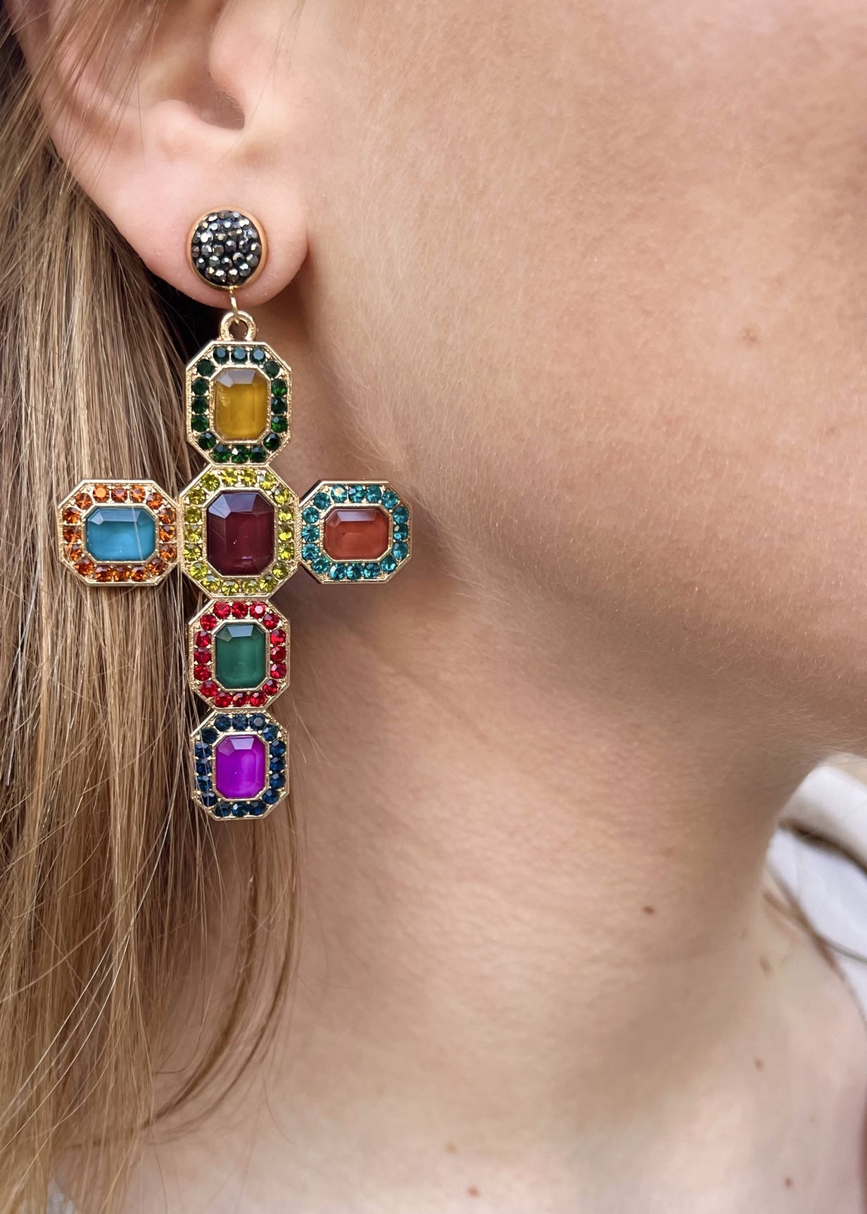 Boucles d'oreilles croix MULTI
