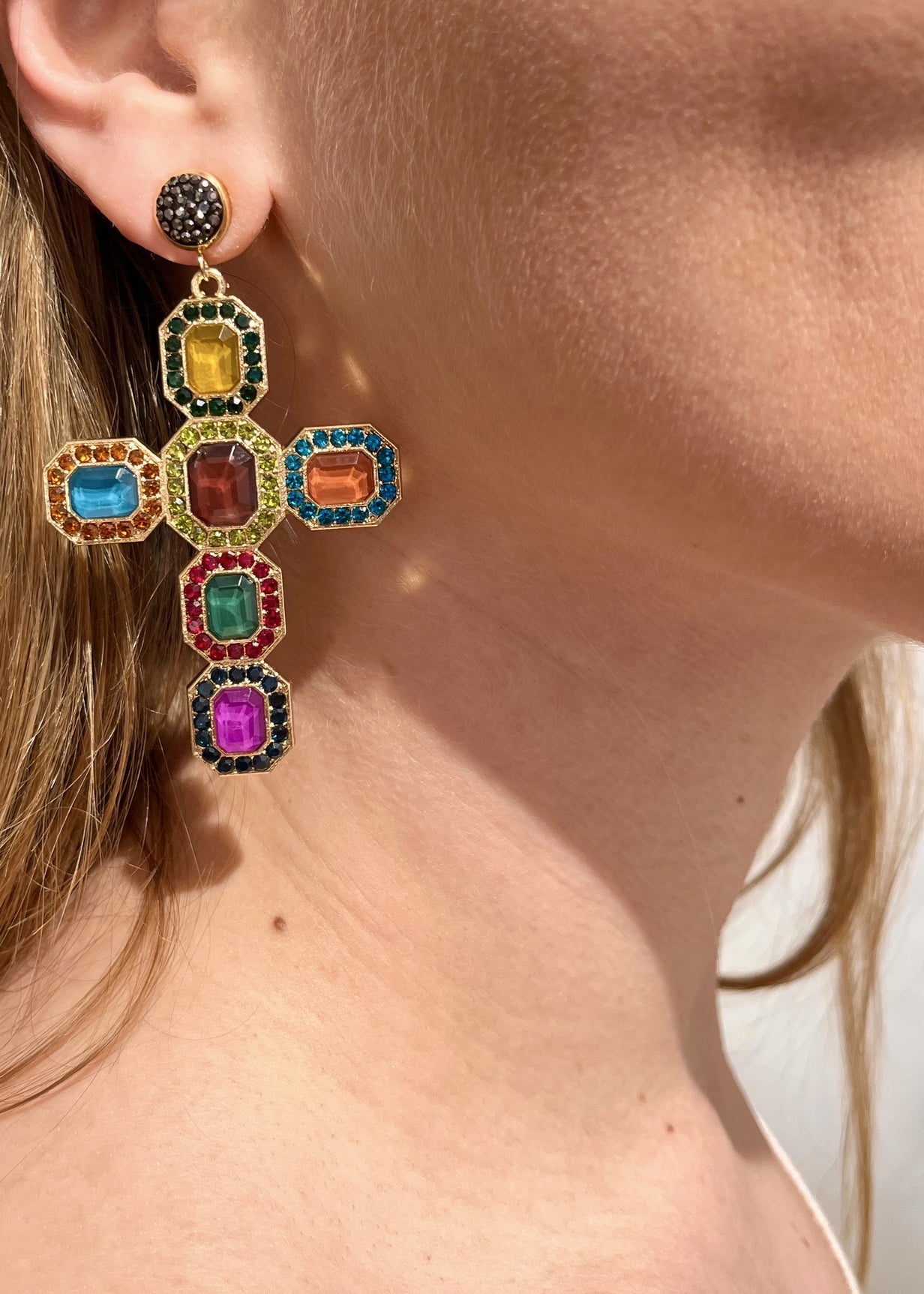 Boucles d'oreilles croix MULTI