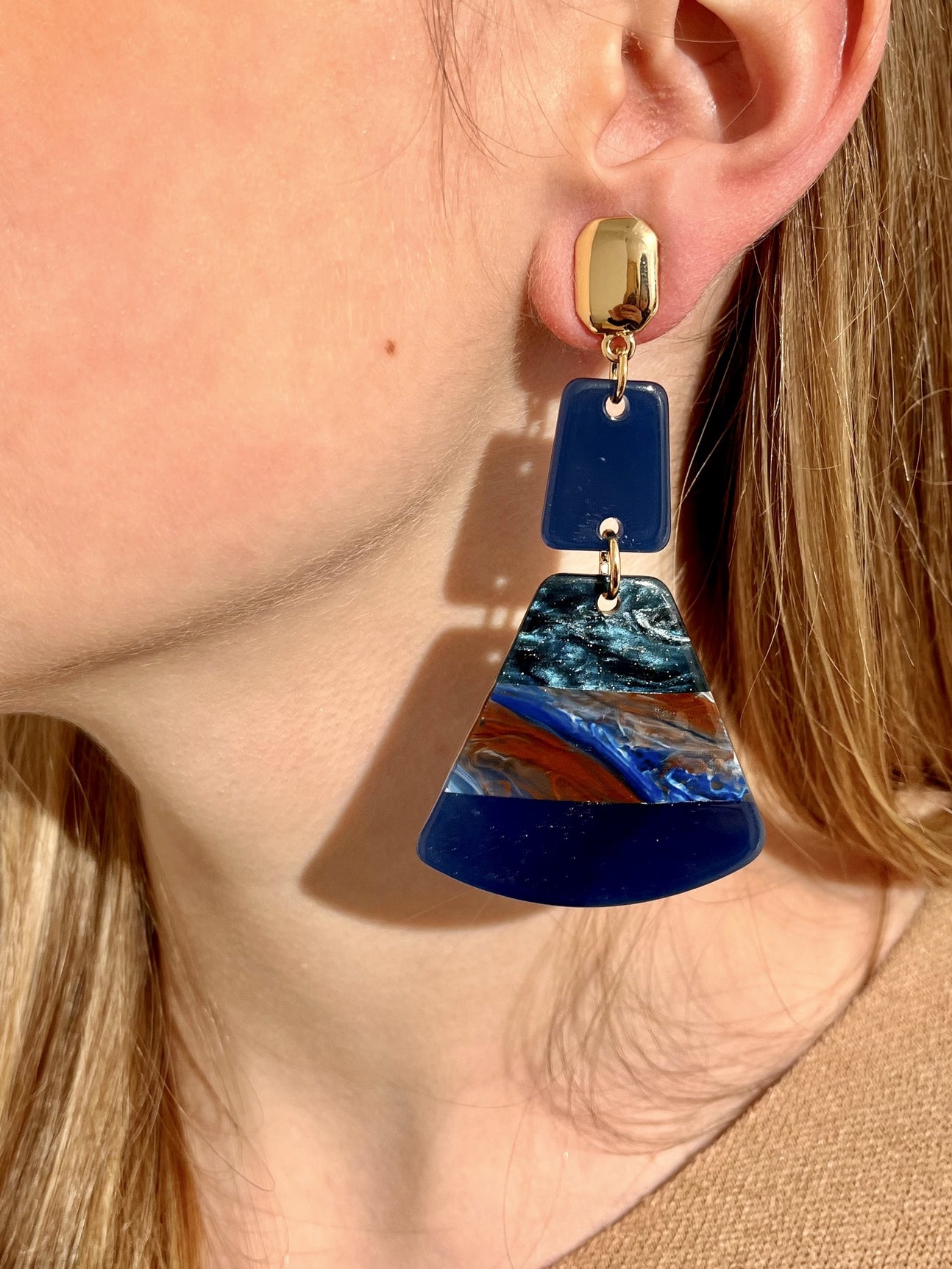 Boucles d'oreilles fanny Acetate BLEU
