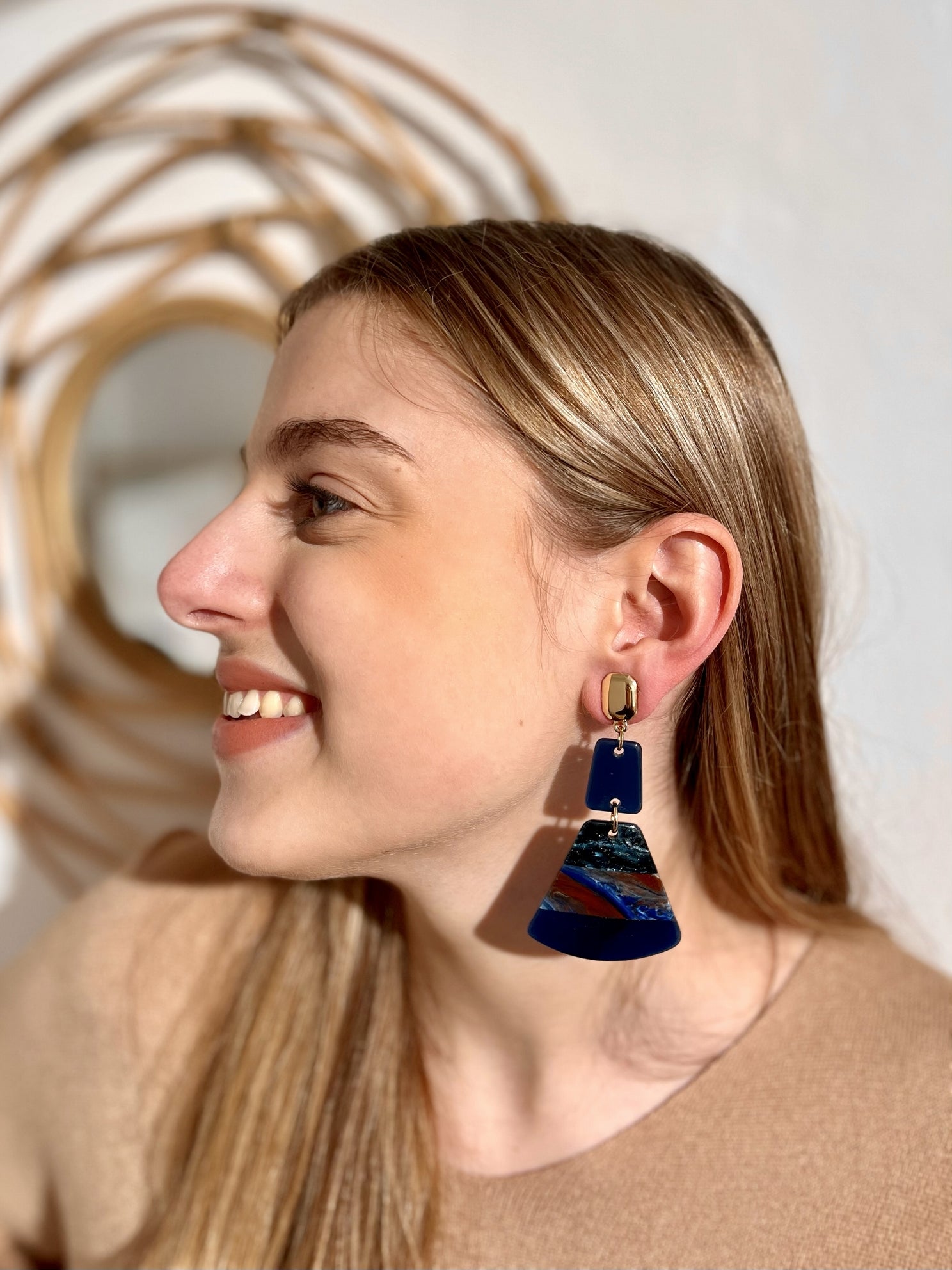 Boucles d'oreilles fanny Acetate BLEU