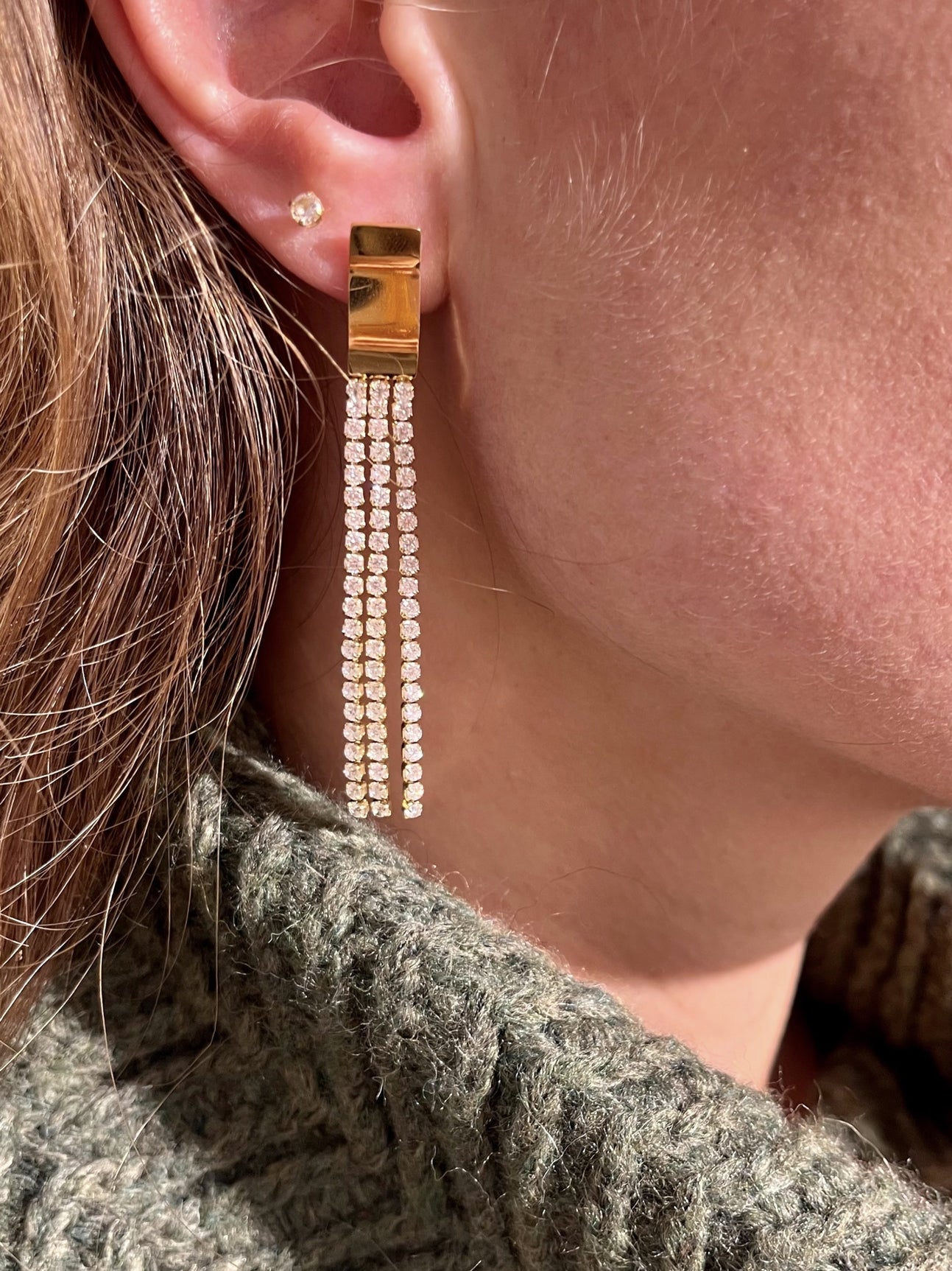 Boucles d'oreilles ficelle CRISTAL