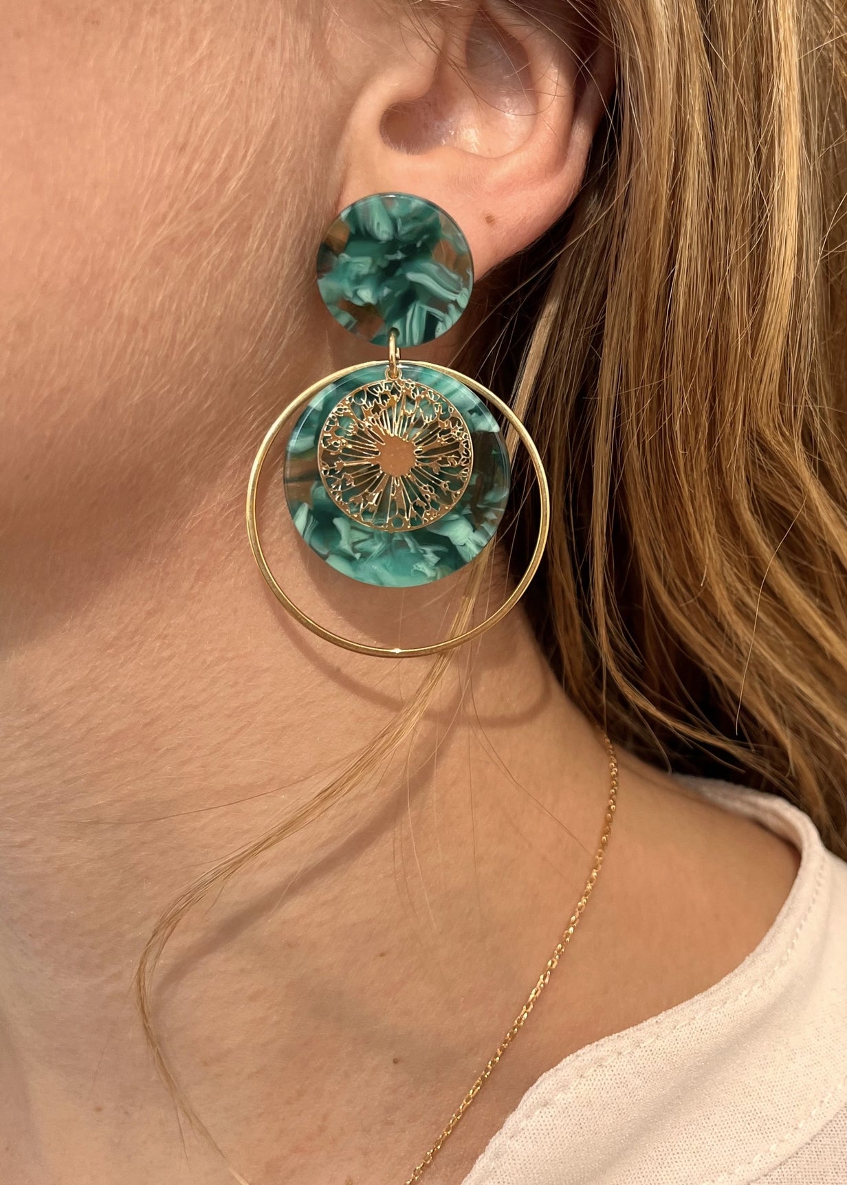 Boucles d'oreilles léonce VERT