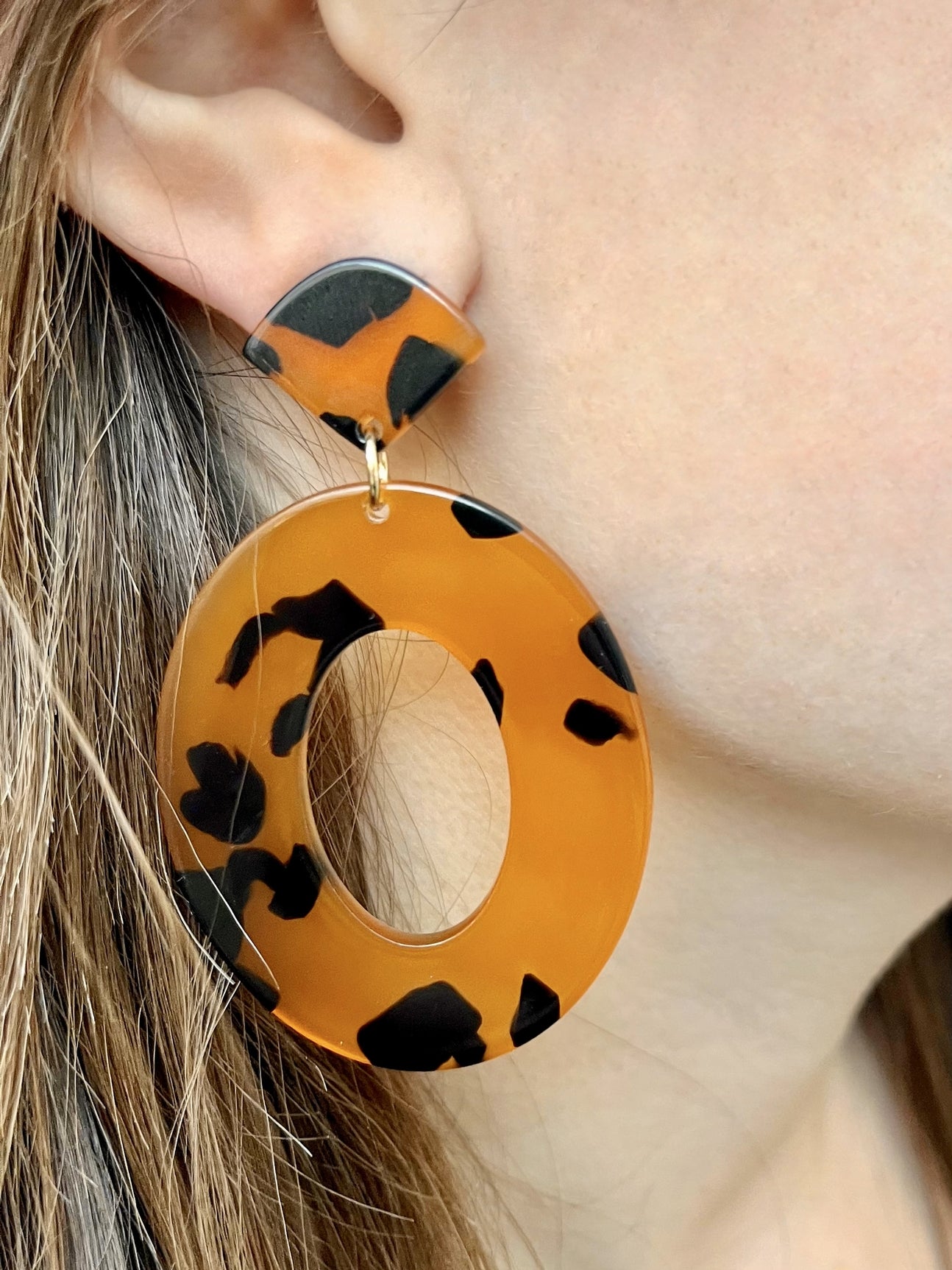 Boucles d'oreilles odile ECAILLE MARRON