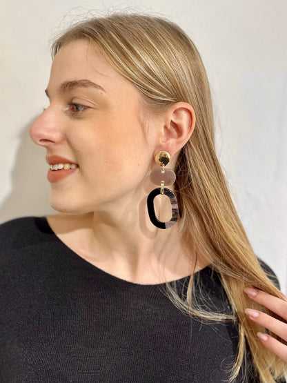 Boucles d'oreilles Paola NOIR/GRIS