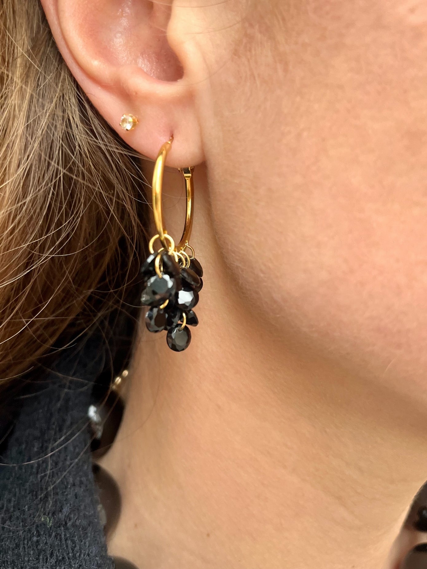 Boucles d'oreilles papilles NOIR