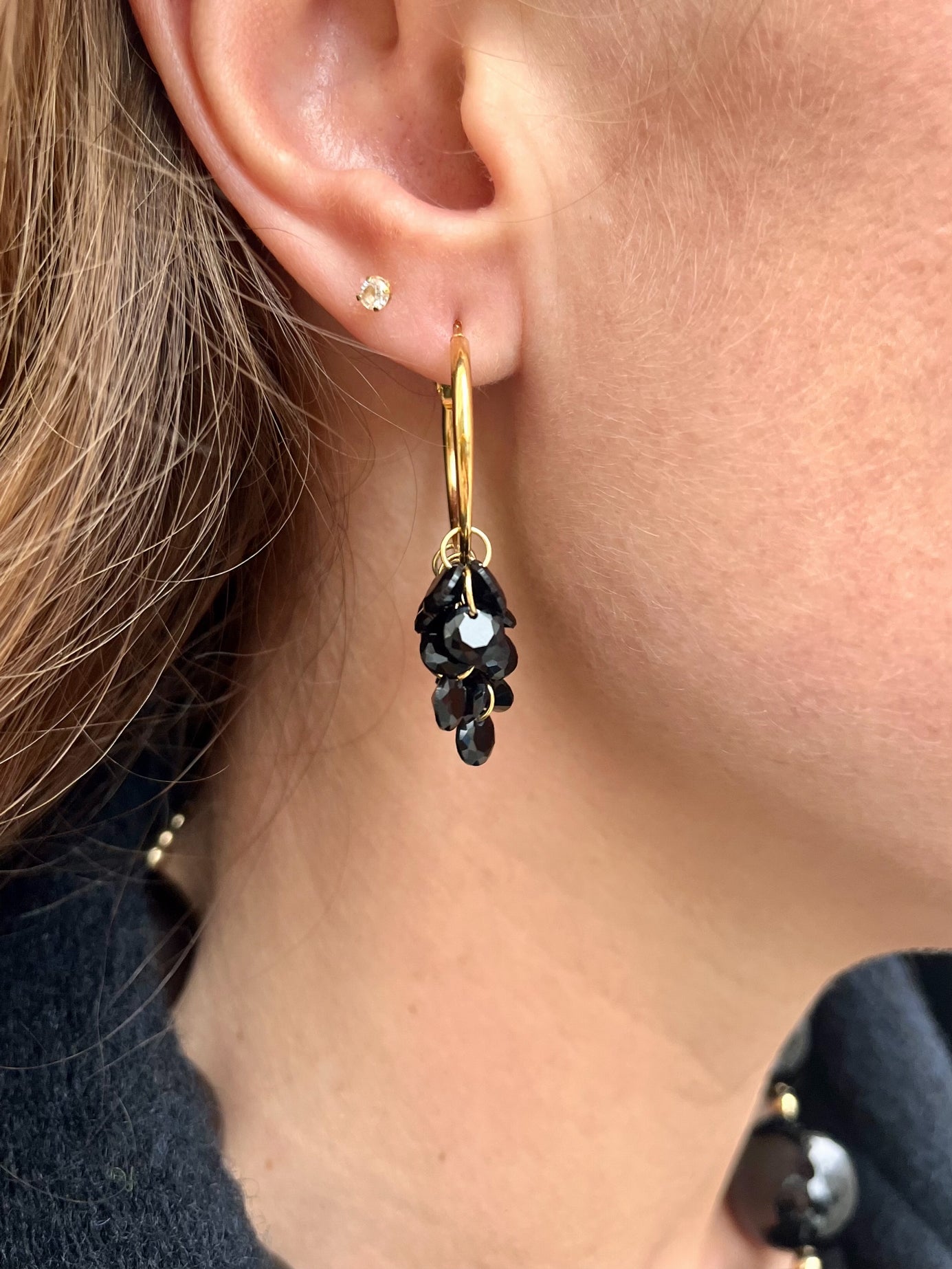Boucles d'oreilles papilles NOIR