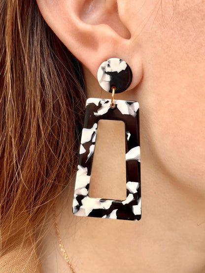 Boucles d'oreilles patricia NOIR/BLANC