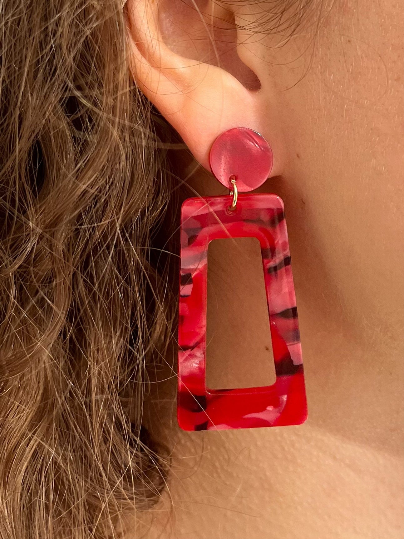 Boucles d'oreilles patricia ROUGE