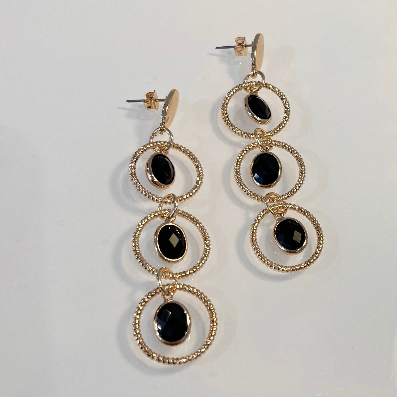 Boucles dorées cascades Joséphine NOIR