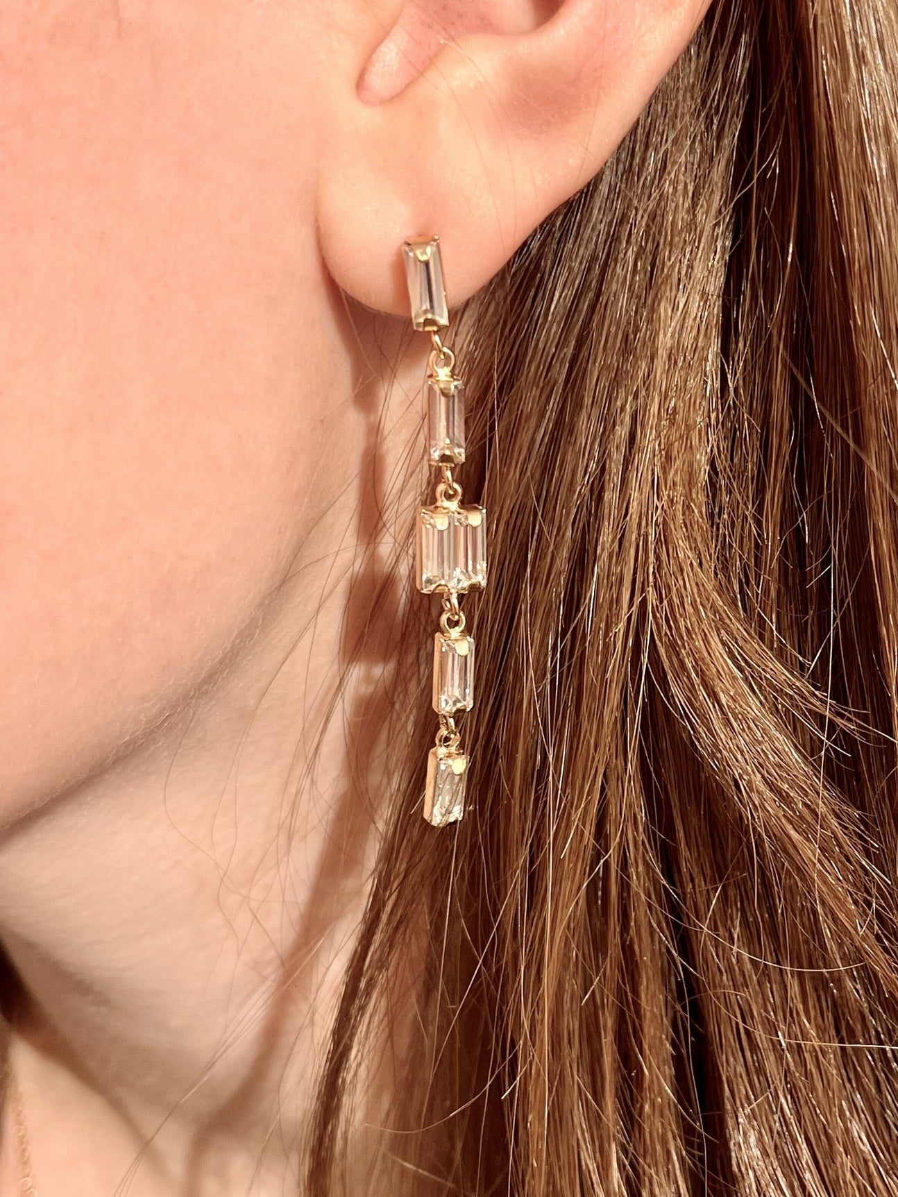 Boucles dorées Marine - pendantes CRISTAL