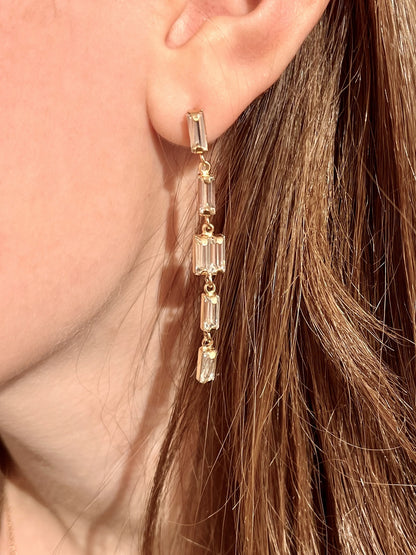 Boucles dorées Marine - pendantes CRISTAL