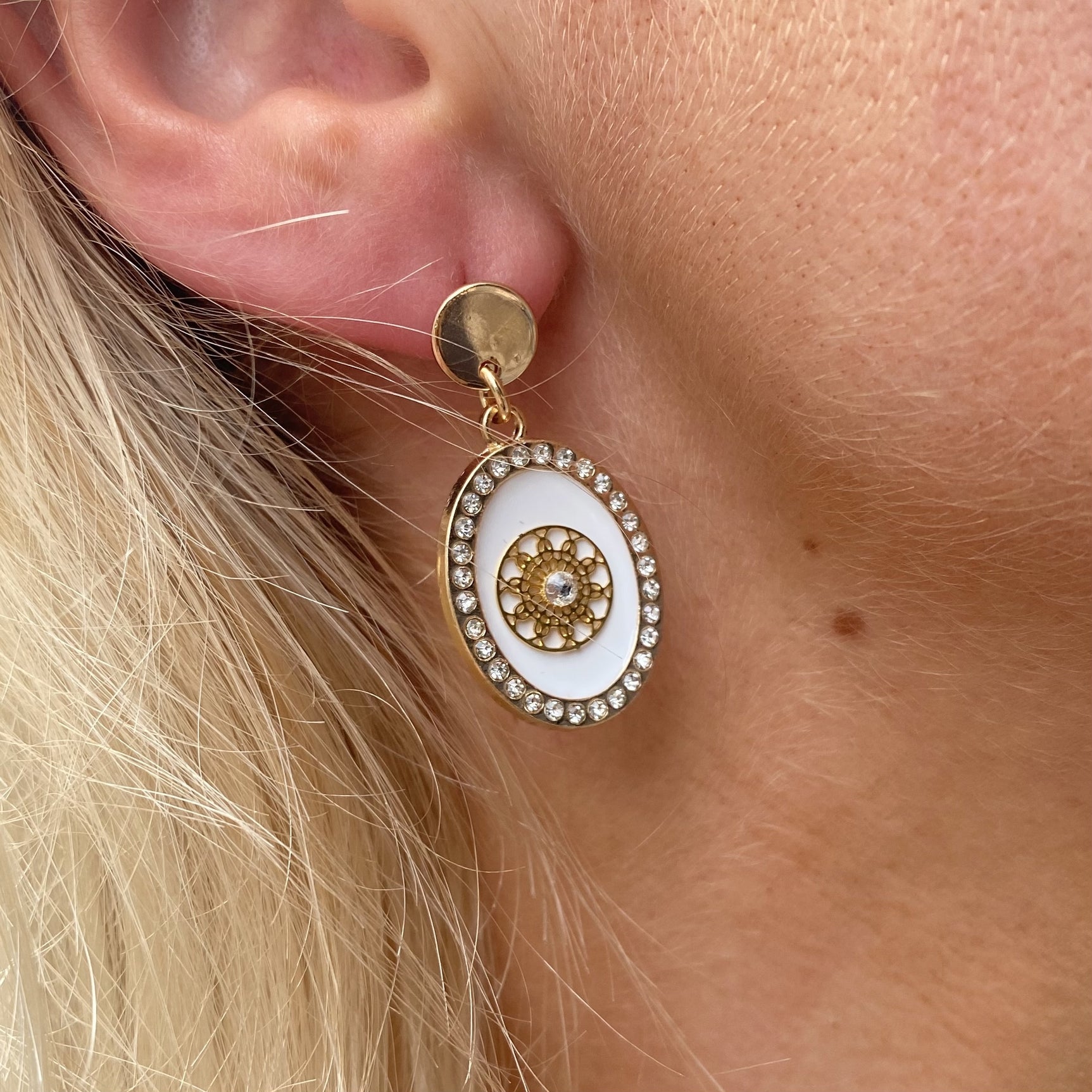 Boucles dorées petit modèle Paula BLANC