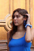 Boucles d’oreilles bleues – résine & métal doré MARINE