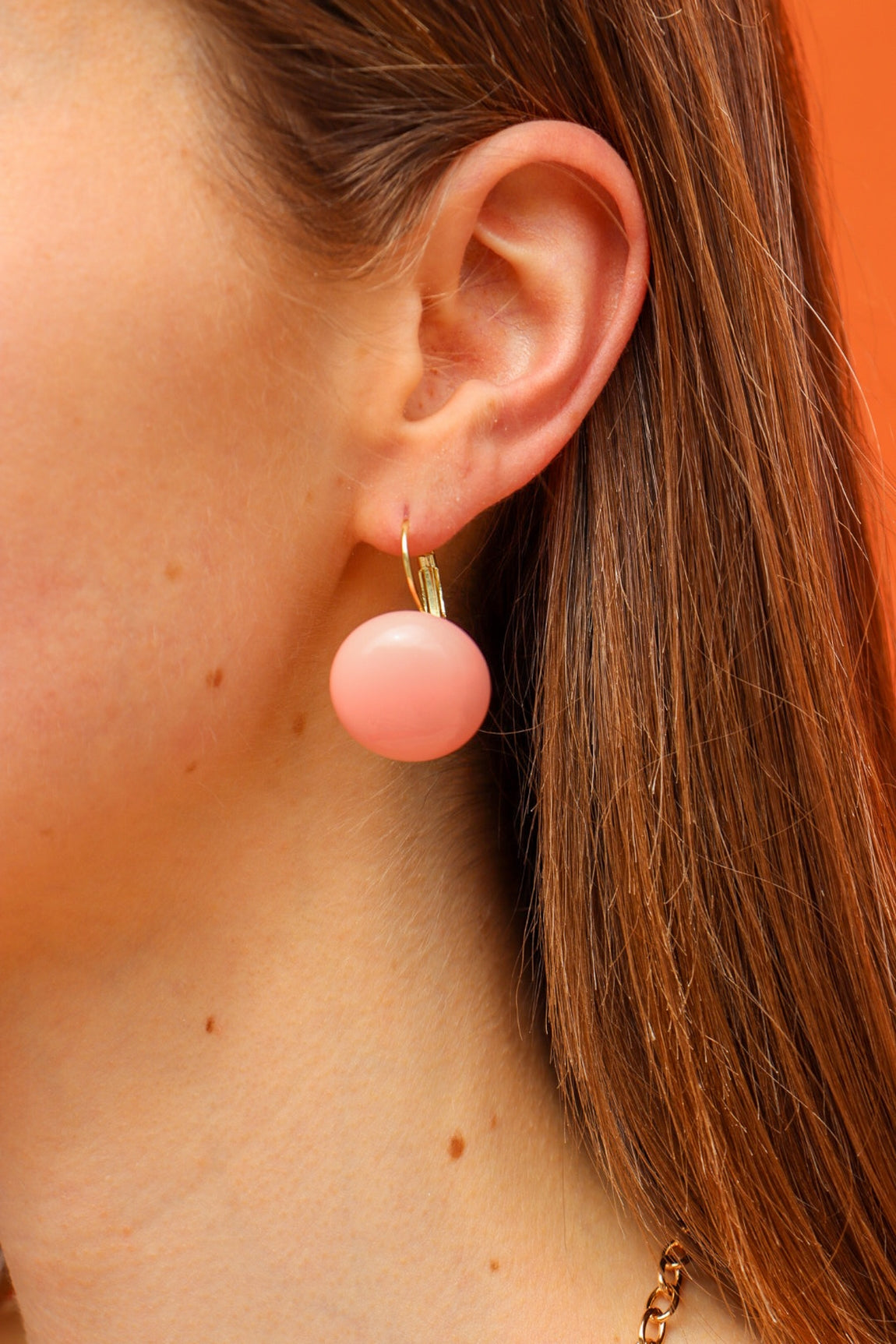 Boucles d’oreilles cabochon - rose poudré ROSE