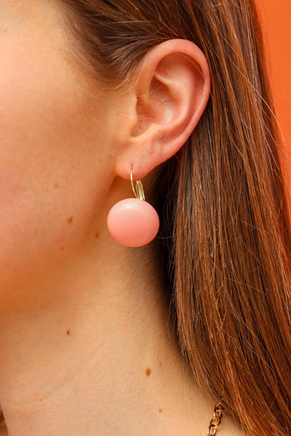 Boucles d’oreilles cabochon - rose poudré ROSE