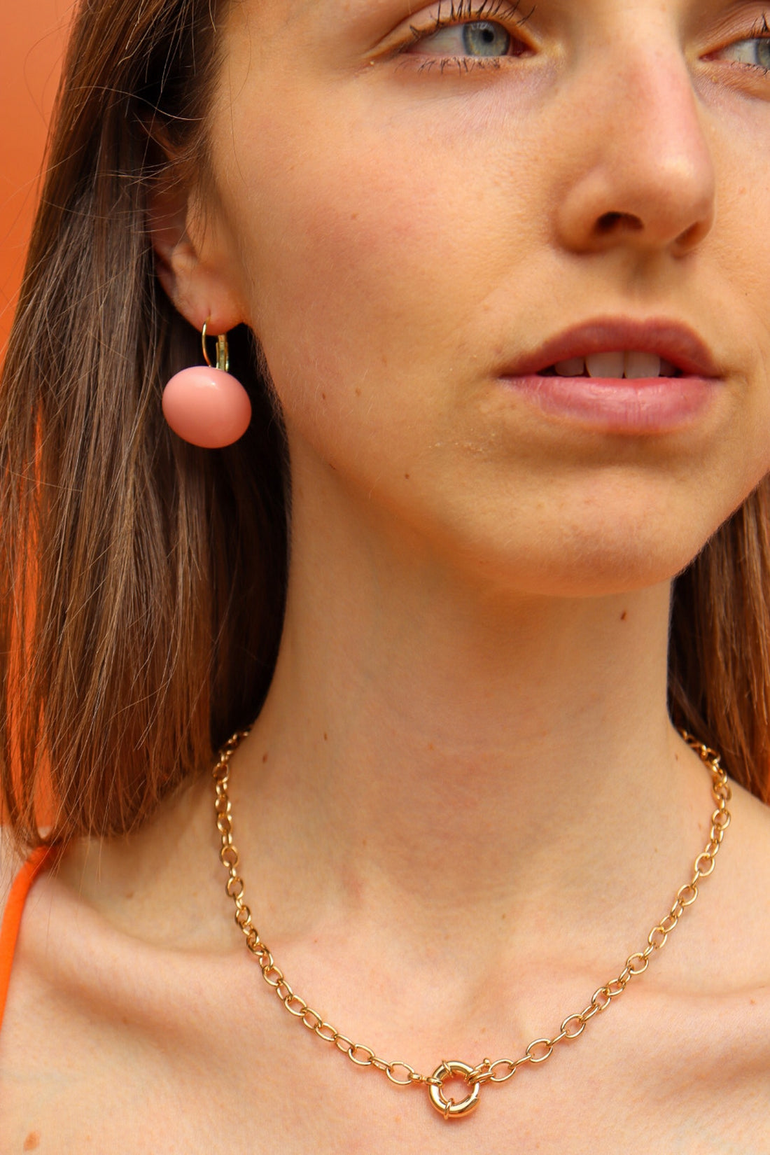 Boucles d’oreilles cabochon - rose poudré ROSE