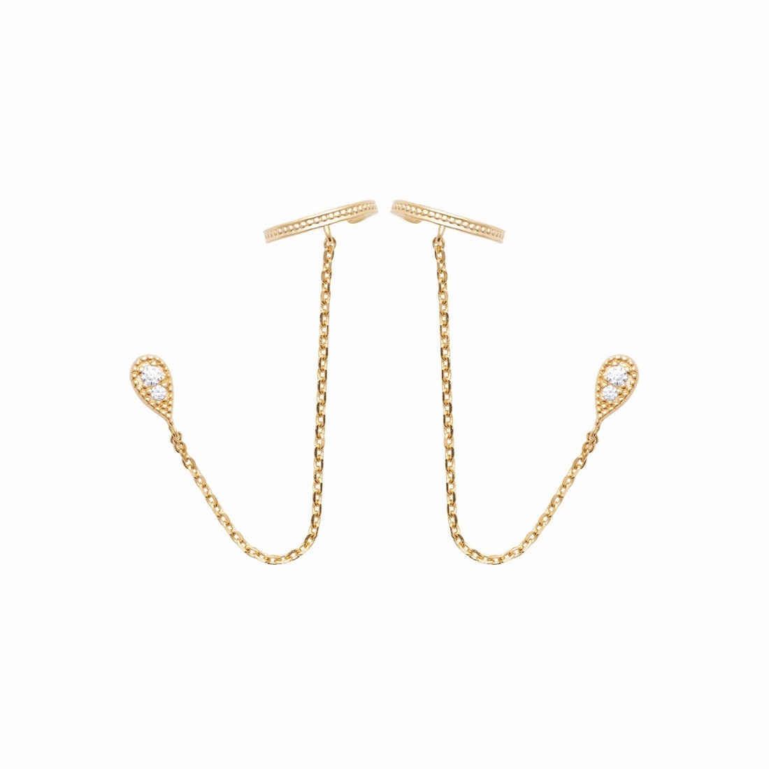 Boucles d’oreilles chaînettes Plaqué or
