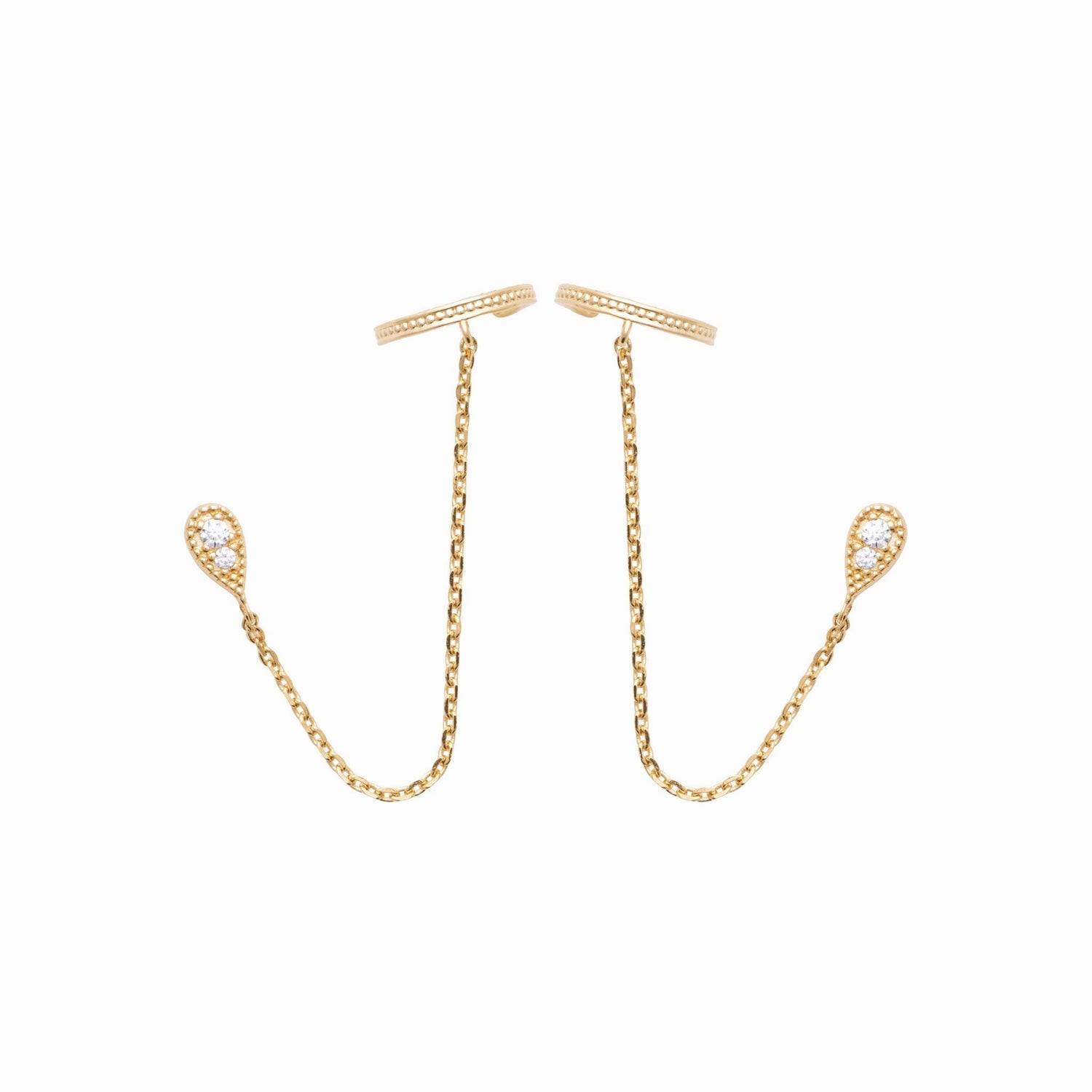 Boucles d’oreilles chaînettes Plaqué or 