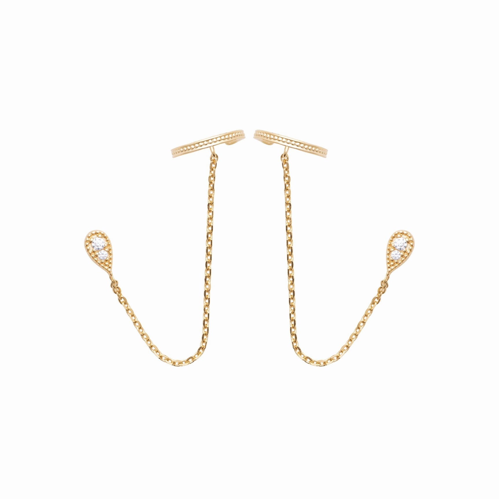 Boucles d’oreilles chaînettes Plaqué or 