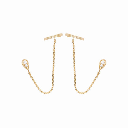 Boucles d’oreilles chaînettes Plaqué or 