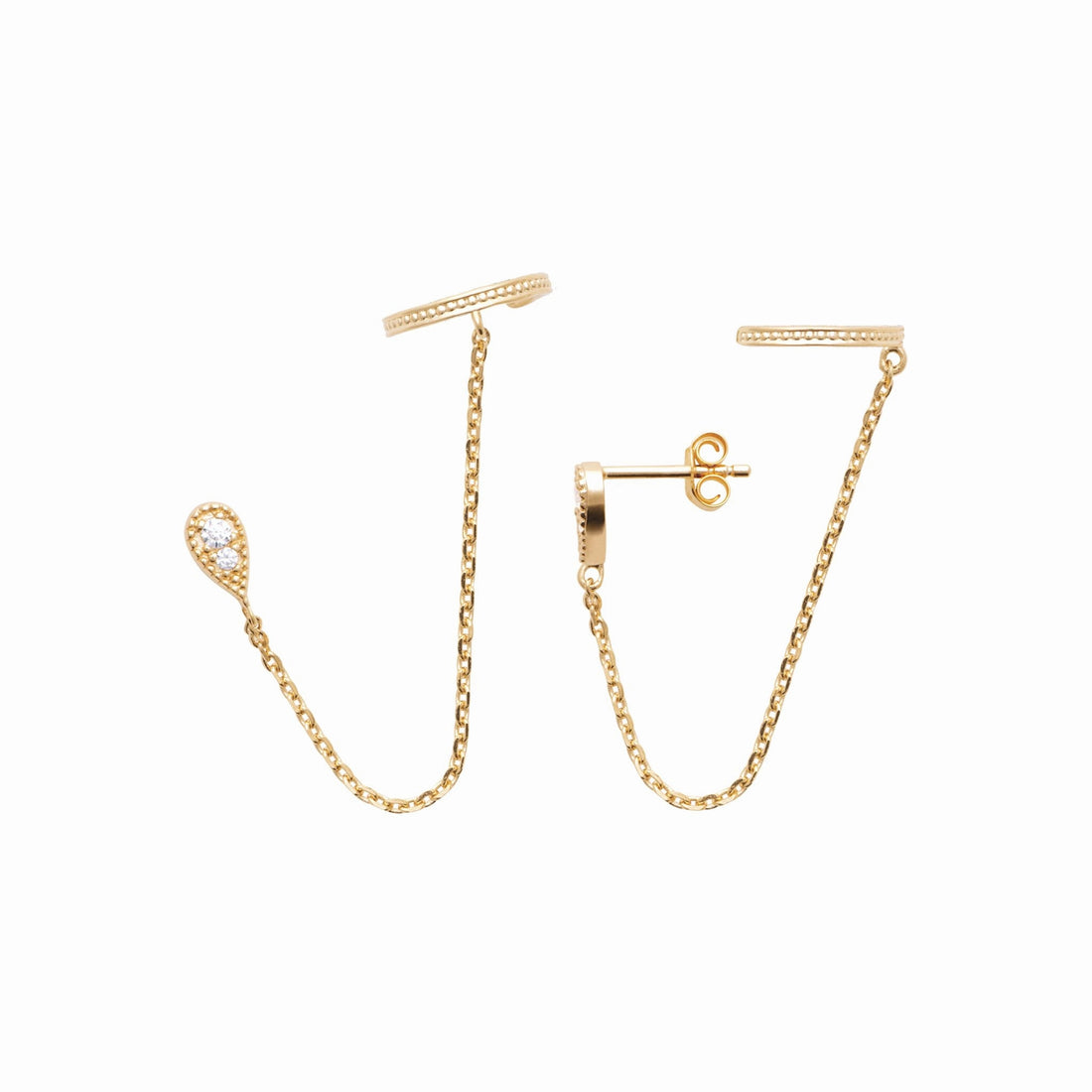 Boucles d’oreilles chaînettes Plaqué or 