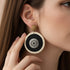 Boucles d’oreilles Solaria - raphia tressé NOIR