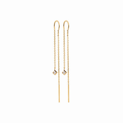 Boucles filantes plaqué or - losange 