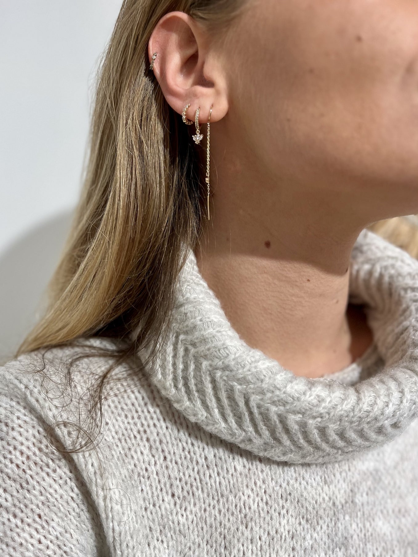 Boucles filantes plaqué or - losange 