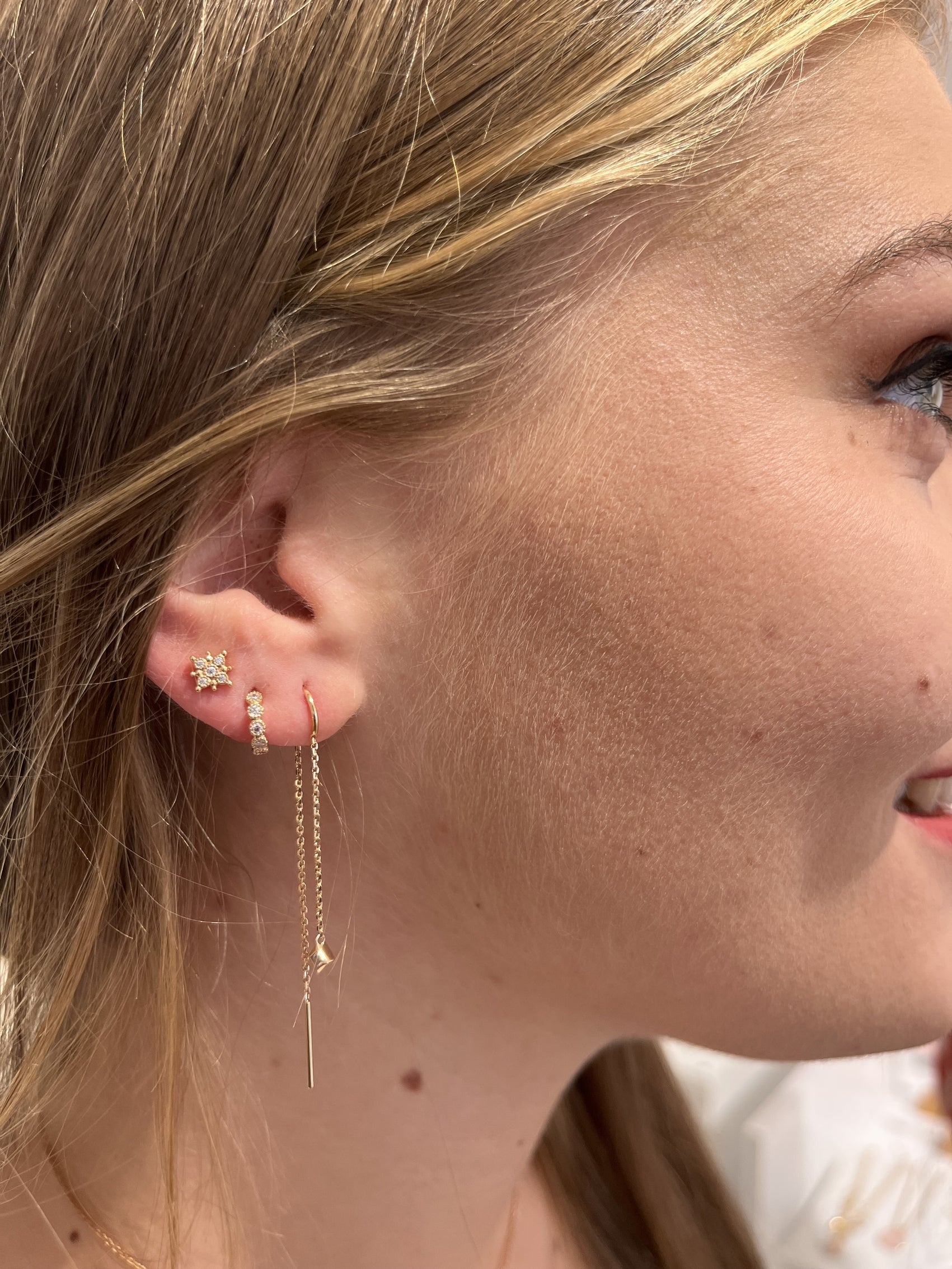 Boucles filantes plaqué or - losange 