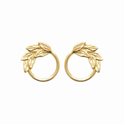 Boucles fleurs plaqué or 