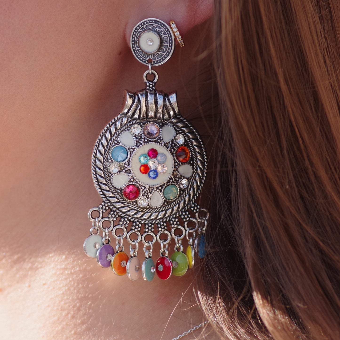 Boucles percées argentées Tamise MULTI ETE