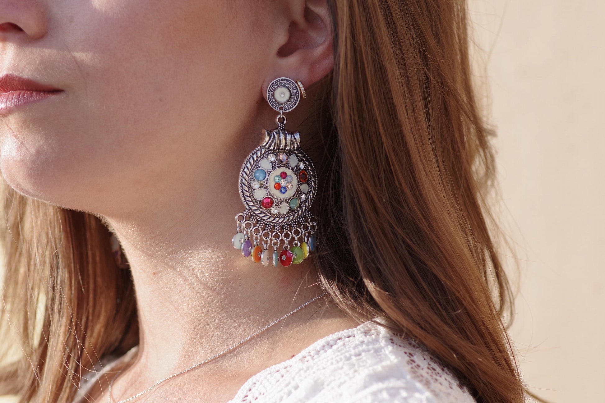 Boucles percées argentées Tamise MULTI ETE