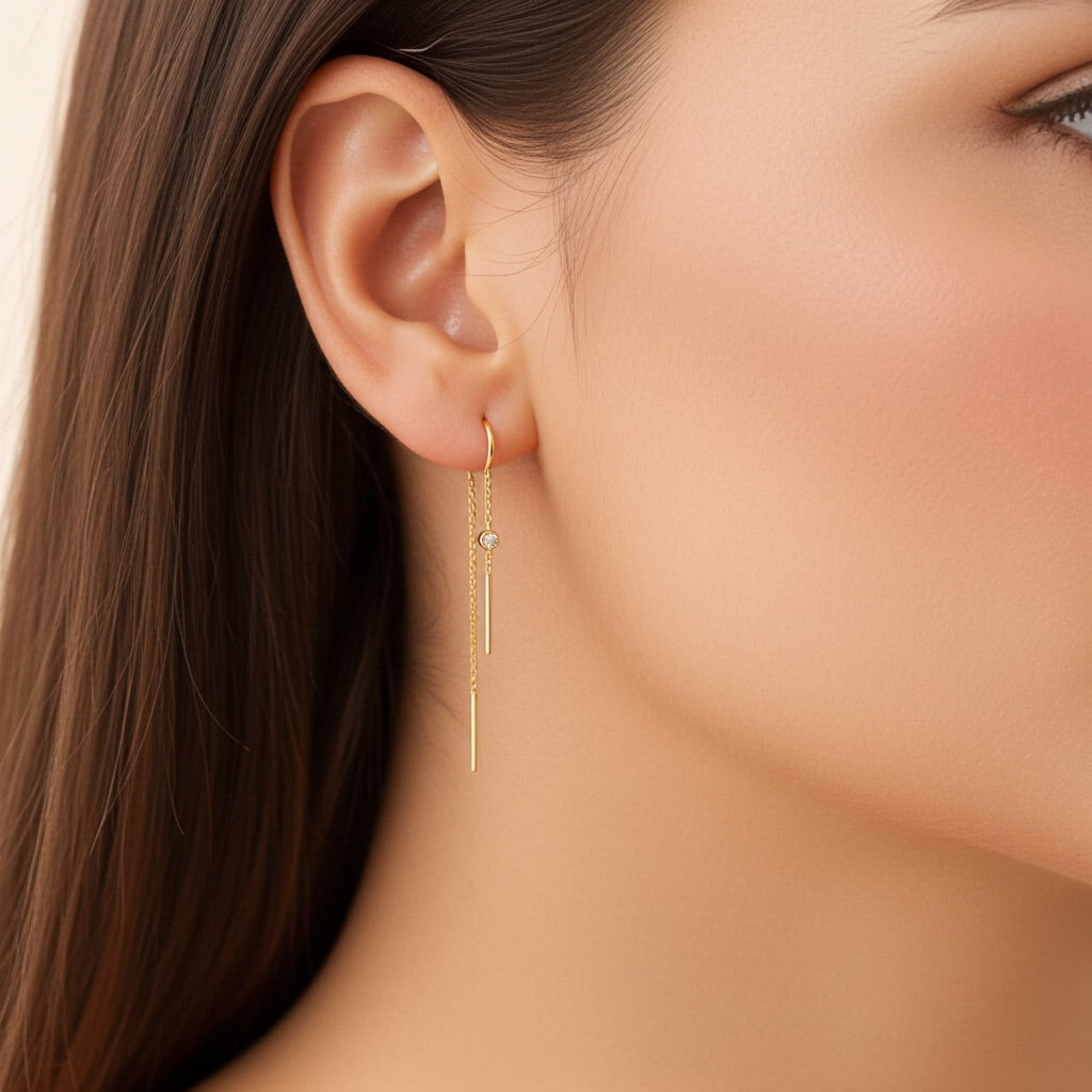 Boucles plaqué or & brillants