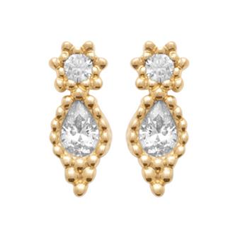 Boucles plaqué or & brillants 
