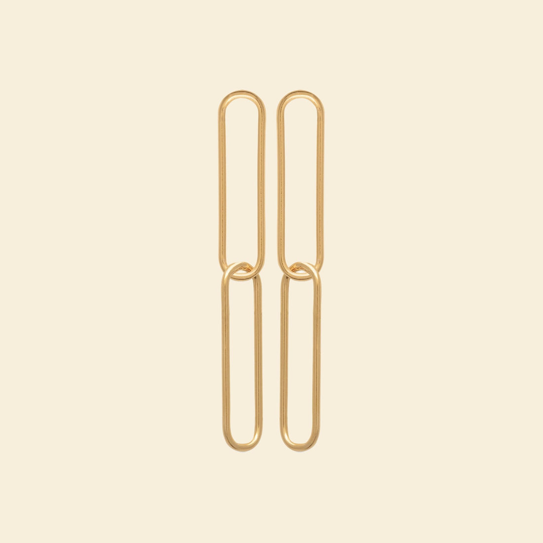 Boucles plaqué or chaînées - look graphique et minimal 