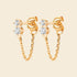Boucles plaqué or chaînette - brillants 