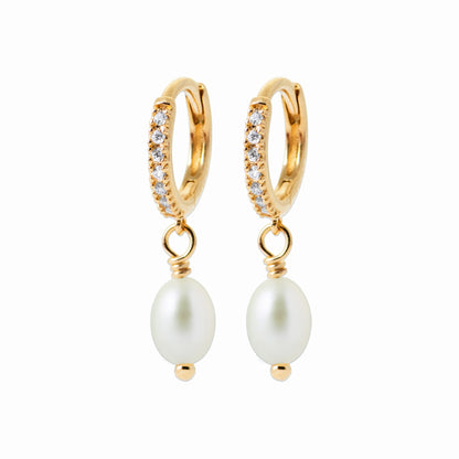 Boucles plaqué or et perle 