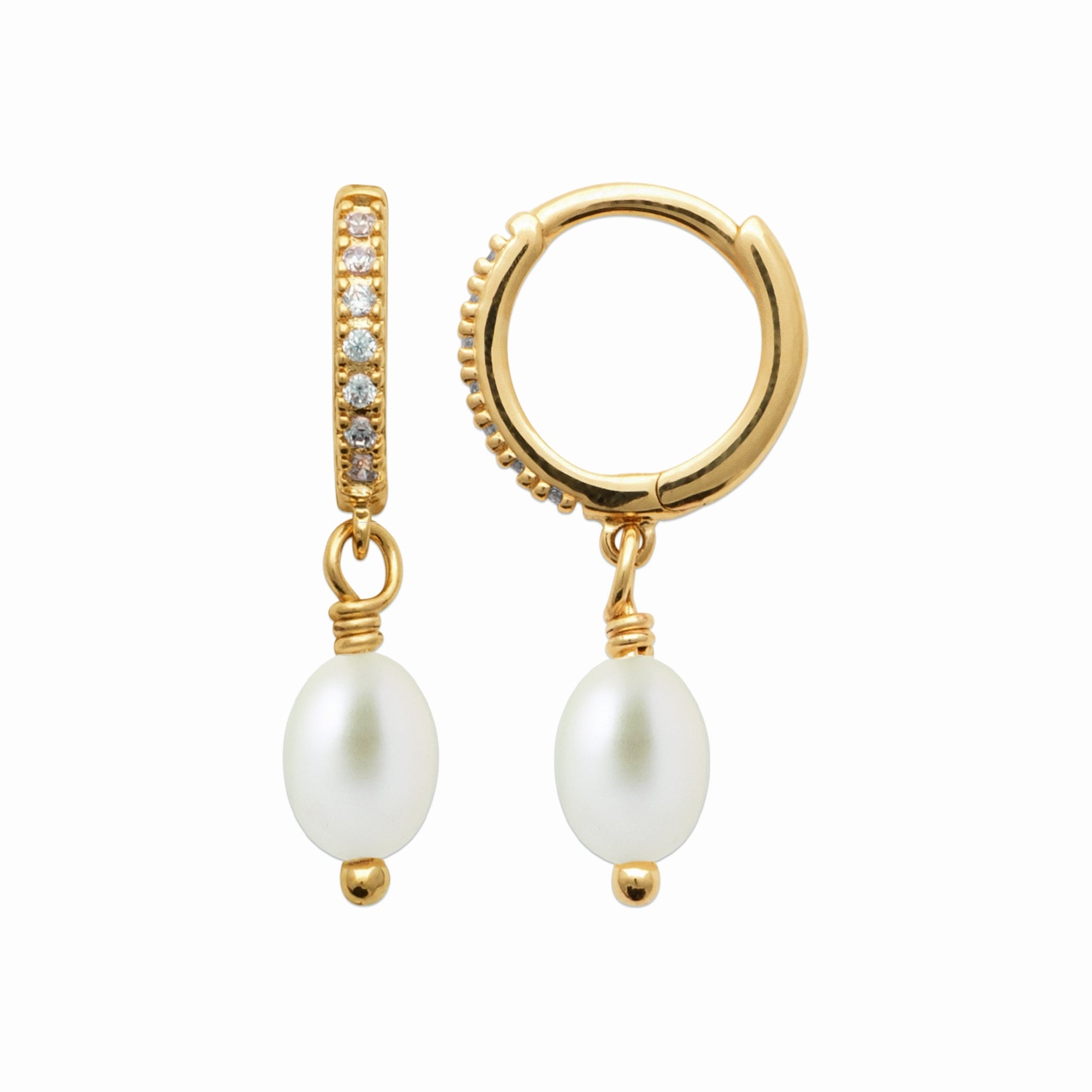 Boucles plaqué or et perle 
