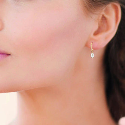 Boucles plaqué or et perle 