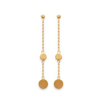 Boucles plaqué or - longues médailles 