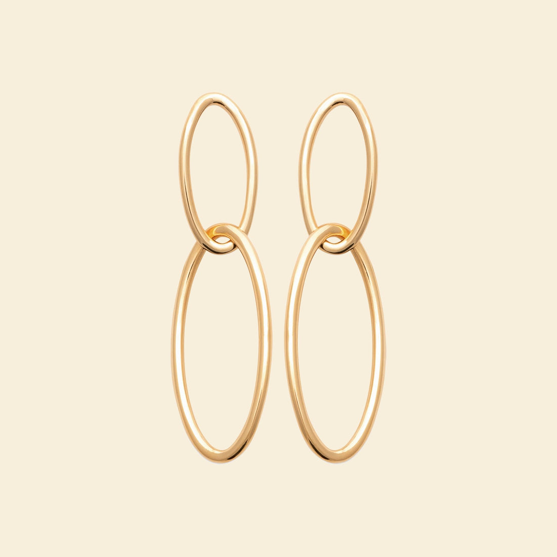 Boucles plaqué or - maillons ovales 