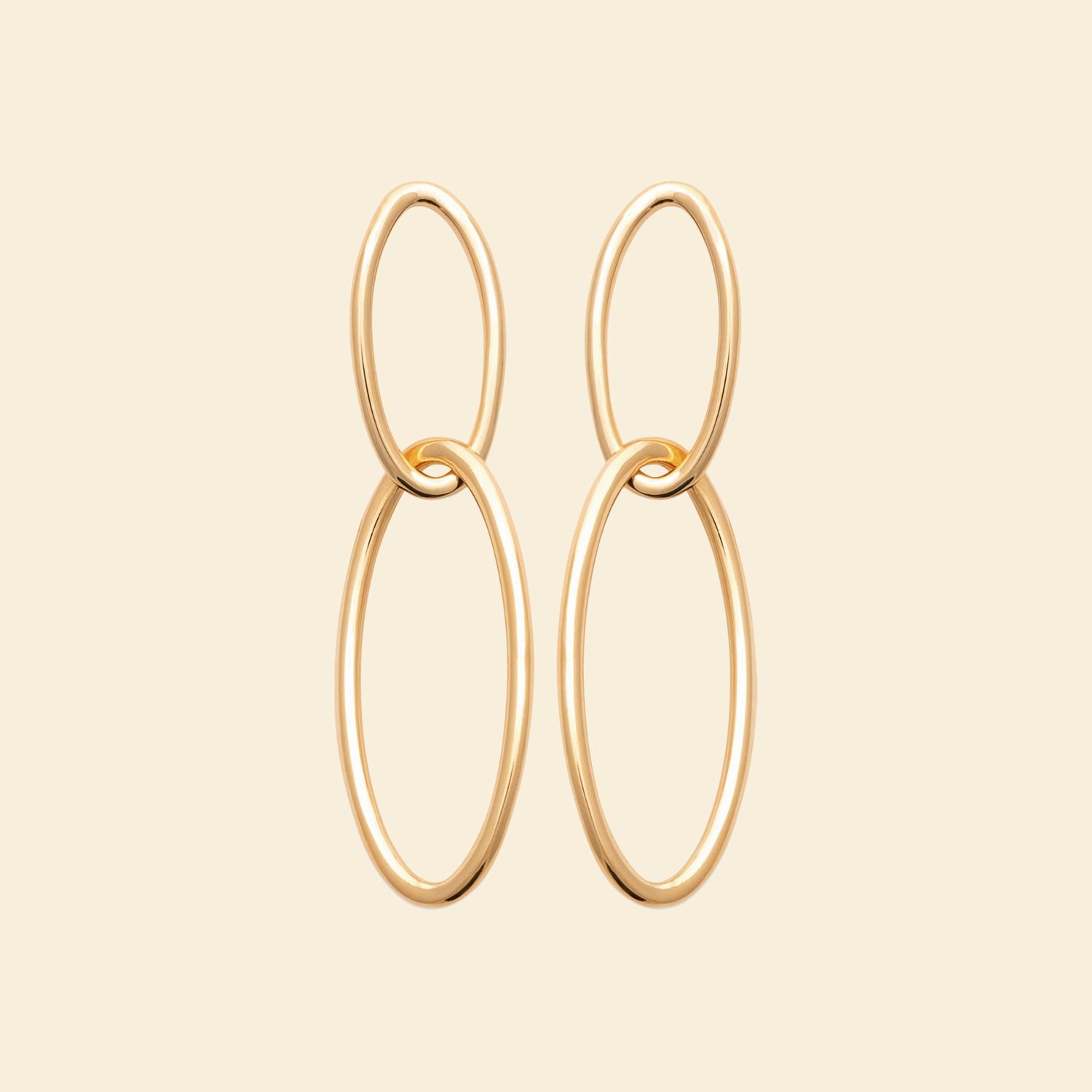 Boucles plaqué or - maillons ovales 