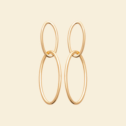 Boucles plaqué or - maillons ovales 