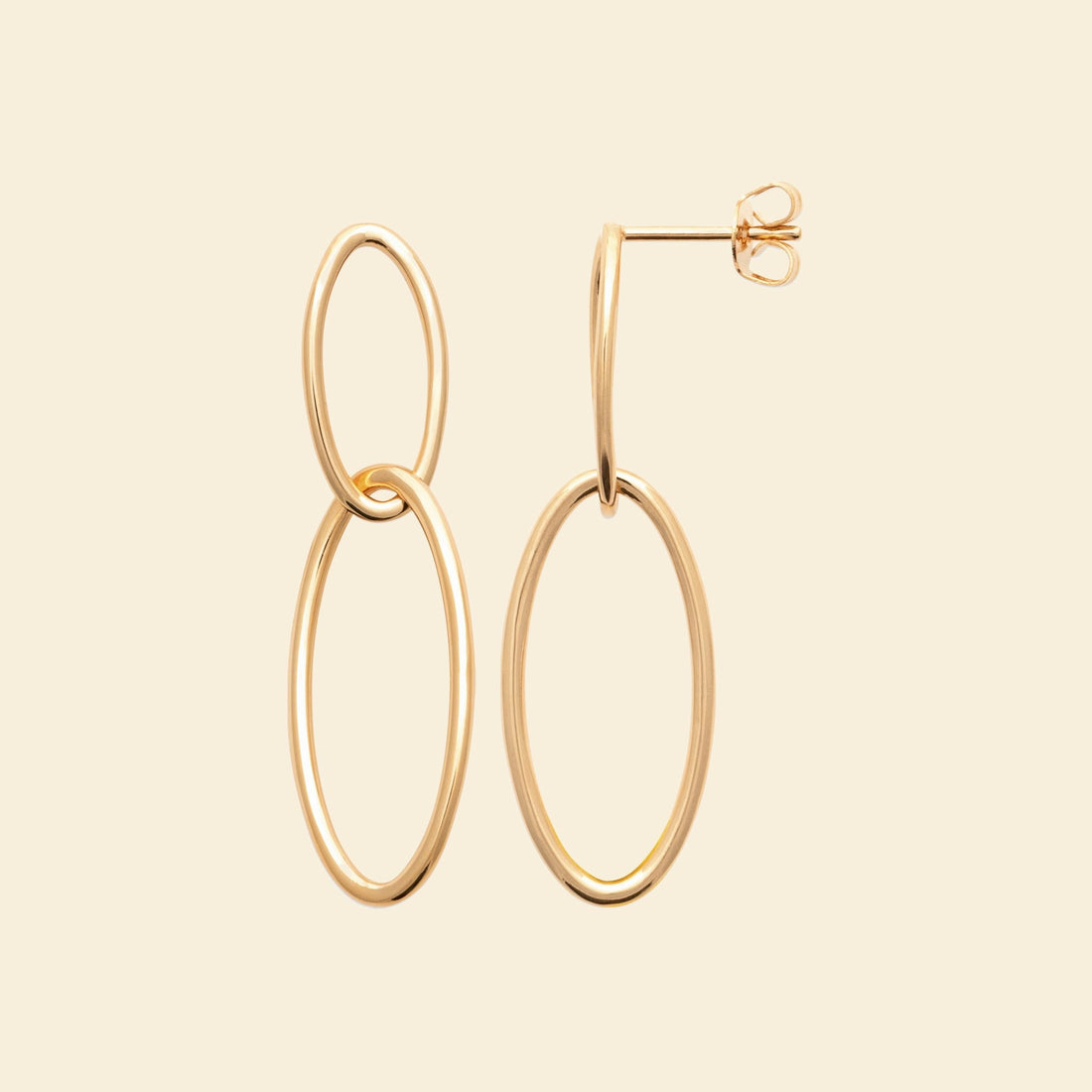 Boucles plaqué or - maillons ovales 