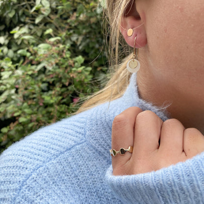 Boucles plaqué or nacre 
