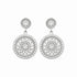 Boucles rosace argent rhodié & brillants 