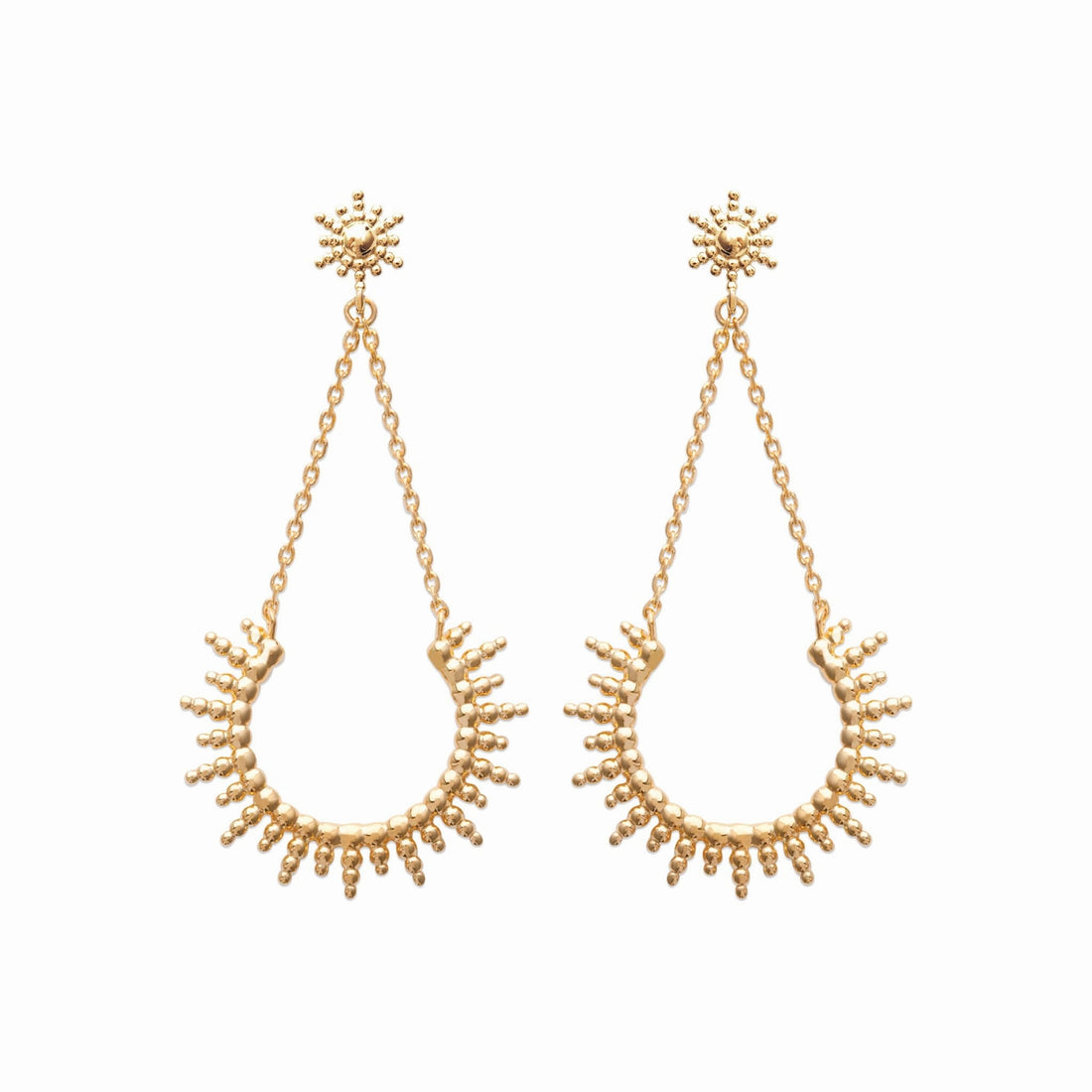 Boucles soleil plaqué or 