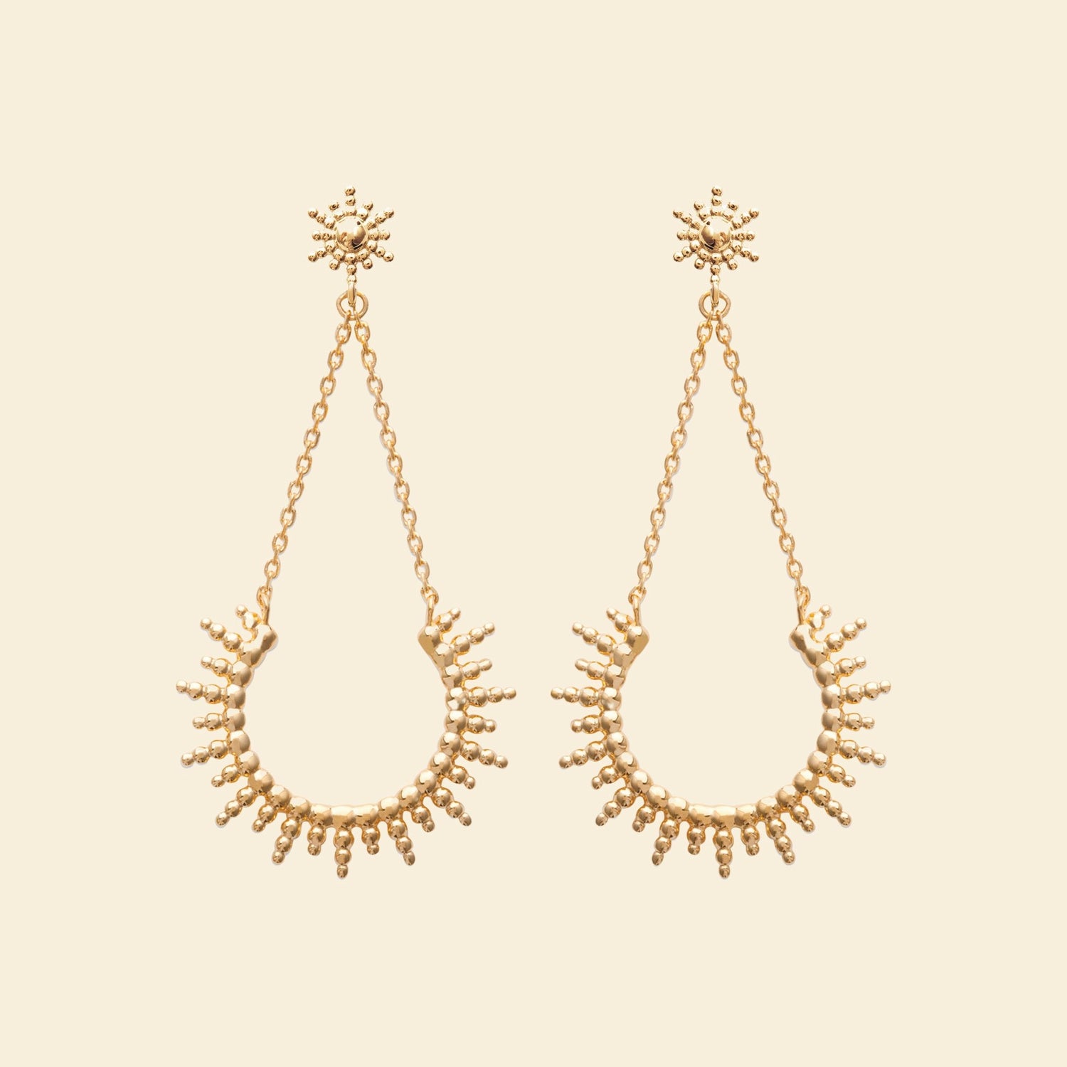 Boucles soleil plaqué or 